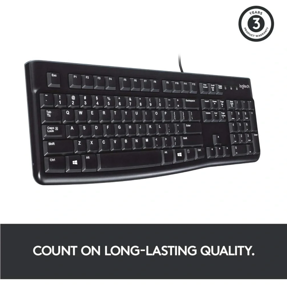 Logitech K120 Wired Keyboard for Windows, Plug and Play. Excellent Condition.